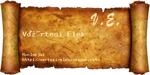 Vértesi Elek névjegykártya